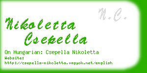 nikoletta csepella business card